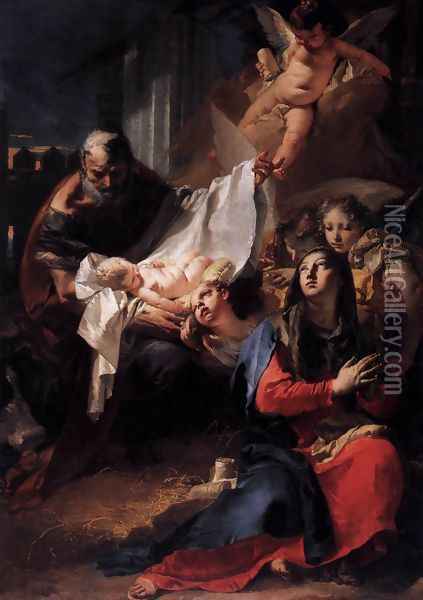 Nativity Oil Painting - Giovanni Battista Tiepolo
