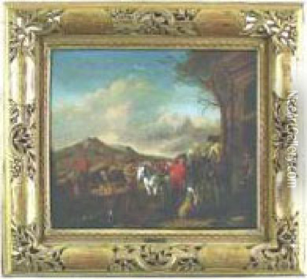 Le Depart Pour La Chasse Au Faucon Oil Painting - Jan Frans I Van Bredael