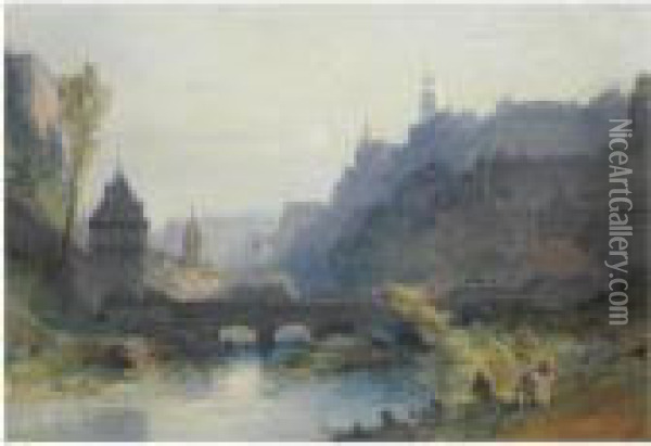 View Of Heidelberg, Germany Oil Painting - William Callow