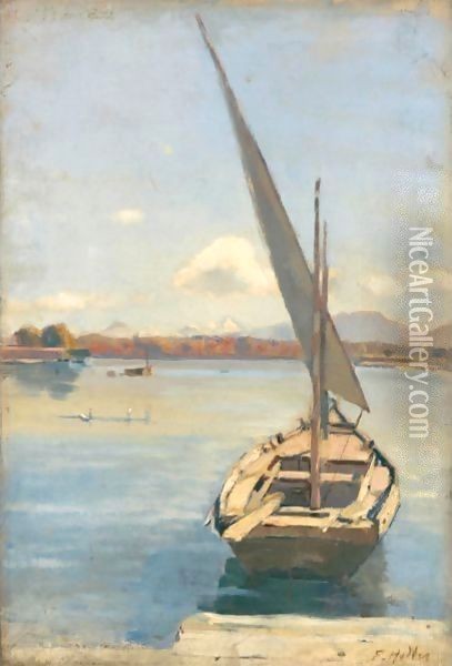 Sailing Boat Oil Painting - Ferdinand Hodler