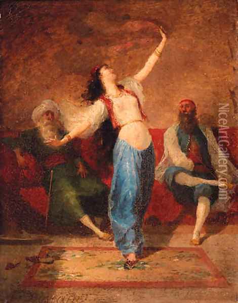An Arab Dancer Oil Painting - Auguste Viande Doviane