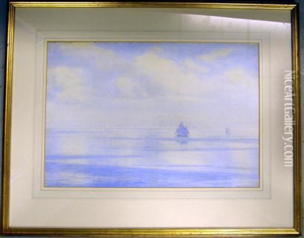 Seascape With Sailing Vessels Oil Painting - William Ayerst Ingram