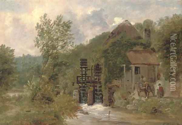 The old watermill Oil Painting - Frederick Richard Lee