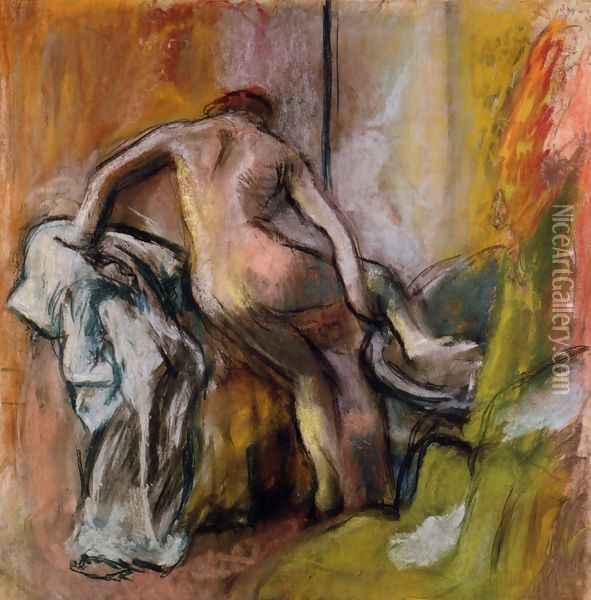 Leaving the Bath Oil Painting - Edgar Degas
