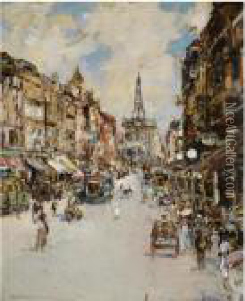 The Strand Oil Painting - James Kay