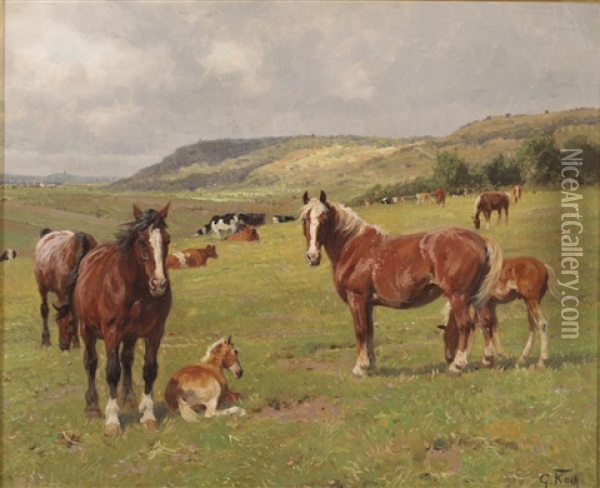 Horses Oil Painting - Georg Karl Koch