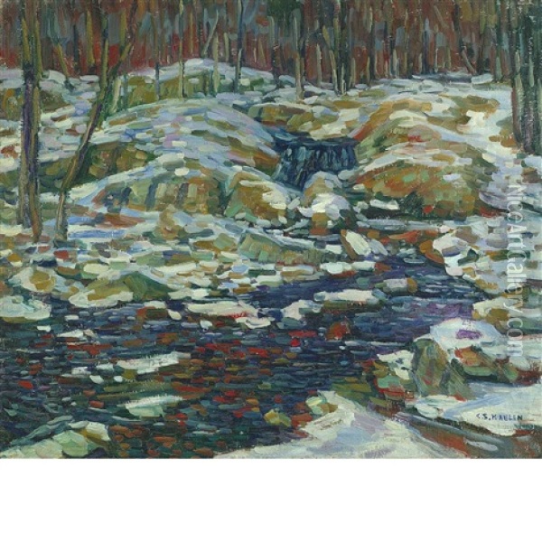 Snowy Woodland Oil Painting - Charles Salis Kaelin