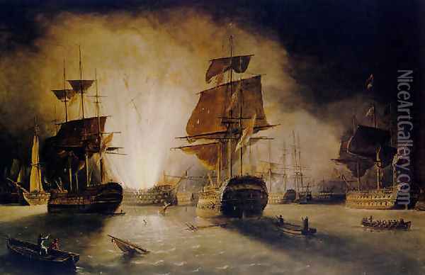 Battle of the Nile, 1884 Oil Painting - Richard Bridges Beechey