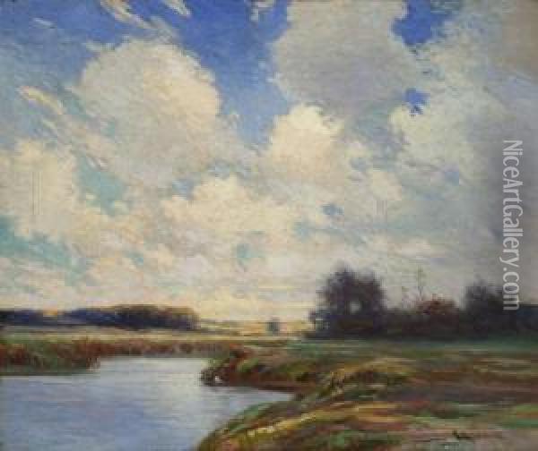 A Mid Summer Day Oil Painting - George Ames Aldrich