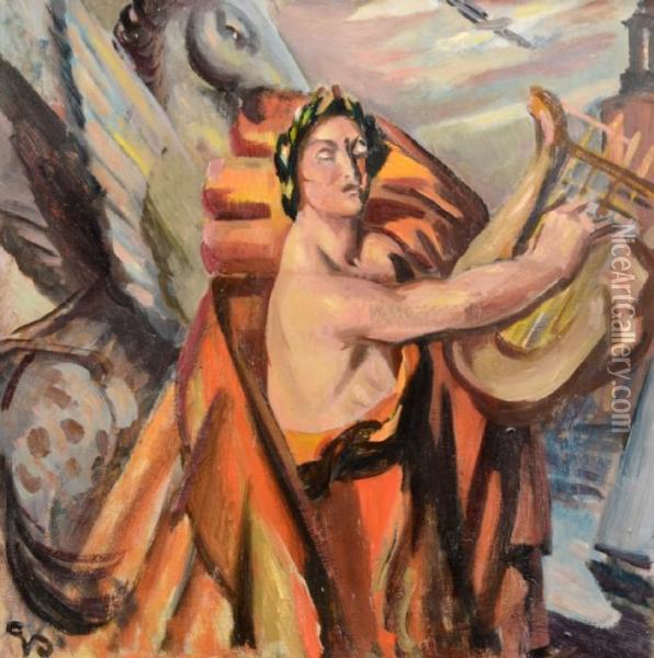 Orfeus Och Pegasus Oil Painting - Georg Pauli