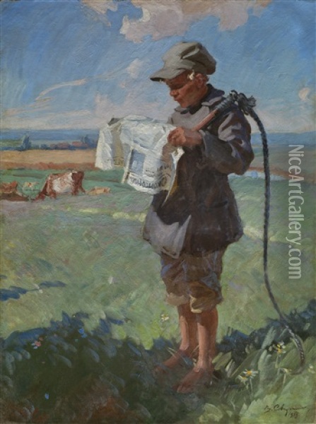 Shepherd Boy Oil Painting - Vasili Semenovich Svarog