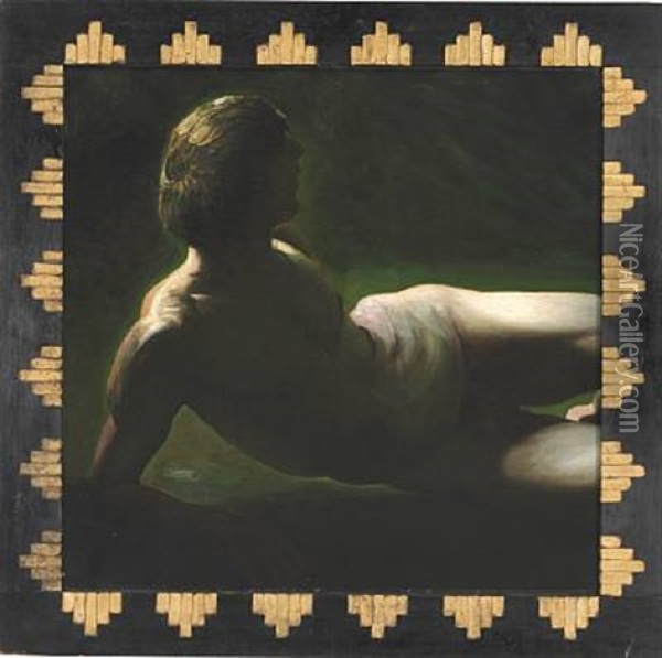 Adam (study For Adam Og Eve) Oil Painting - Julius Paulsen