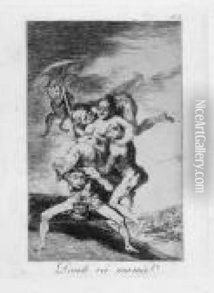 Donde Va Mama? Oil Painting - Francisco De Goya y Lucientes