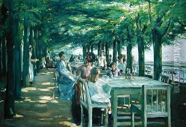 The Terrace at Jacob's Restaurant in Nienstedten-an-der-Elbe, 1902-03 Oil Painting - Max Liebermann