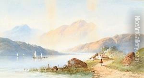 Lake Scenes Oil Painting - Edwin Earp