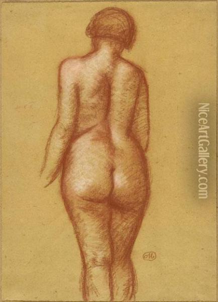 Back View Of A Nude Oil Painting - Aristide Maillol