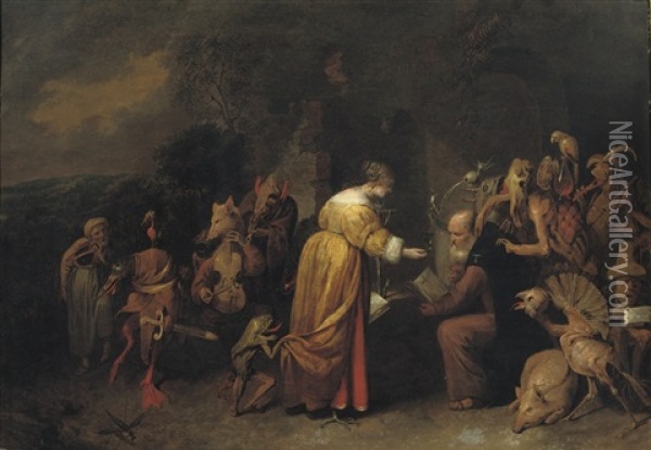 The Temptation Of Saint Anthony Oil Painting - David Ryckaert III