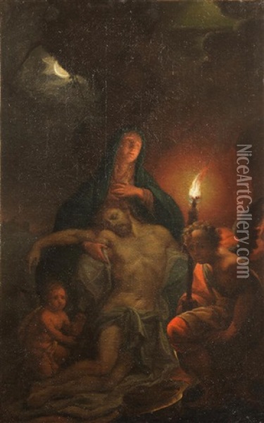 The Pieta Oil Painting - Godfried Schalcken