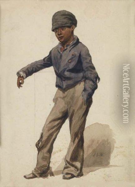 Young Boy Oil Painting - John George Brown