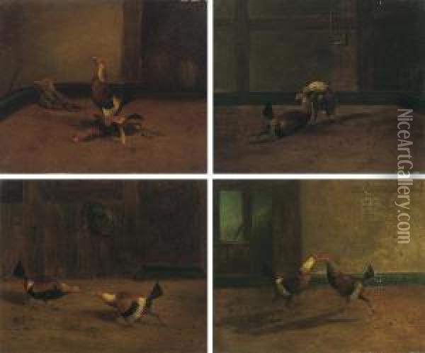 Cock-fighting Scene Oil Painting - Henry Thomas Alken