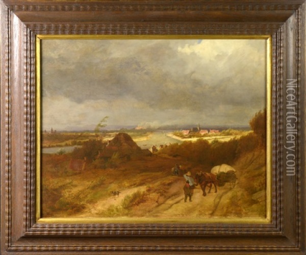 Landscape By Kleve Oil Painting - Barend Cornelis Koekkoek