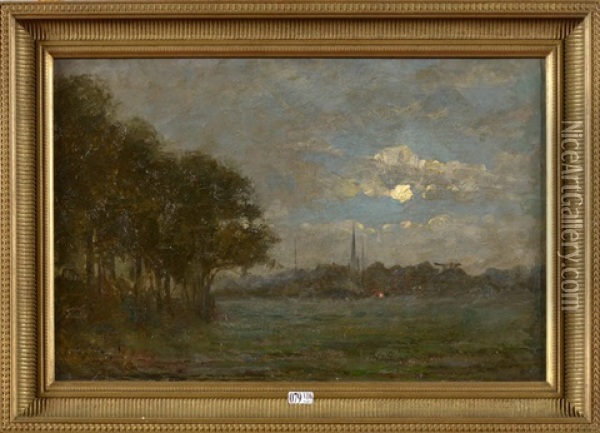 Paysage De Campagne Au Clair De Lune Oil Painting - Guillaume Vogels