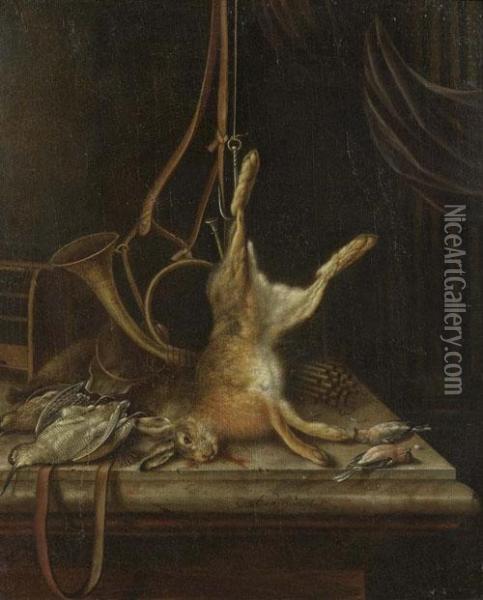 Hunting Still Life. 1678. Oil Painting - Jacobus Biltius
