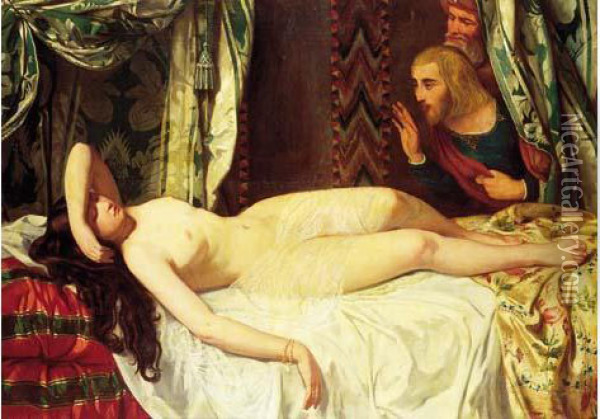 Hetaire Offerte, 1841. Oil Painting - Joseph-Fernand Boissard de Boisdenier