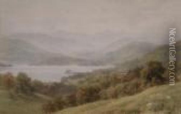 'windermere Above Lowood' Signed 15.5 X 24.5in Oil Painting - Harry Sutton Palmer