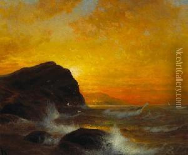 Sunset Oil Painting - Julian Walbridge Rix