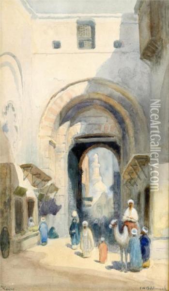 Stadsgata I Kairo Oil Painting - Frans Wilhelm Odelmark