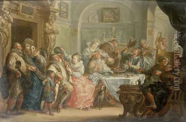 Fete Champetre Oil Painting - Johann Georg Platzer