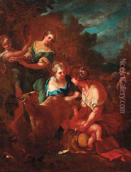The Nurture of Jupiter Oil Painting - Nicolas Poussin