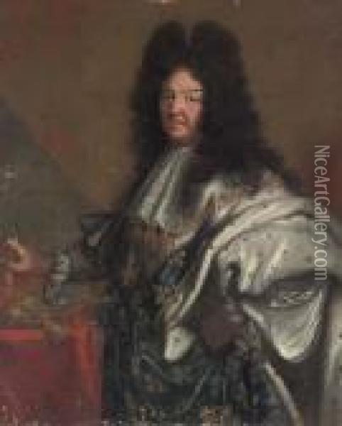 Portrait Of King Louis Xiv Of France Oil Painting - Hyacinthe Rigaud