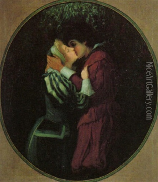 The Kiss Oil Painting - Louis John Rhead