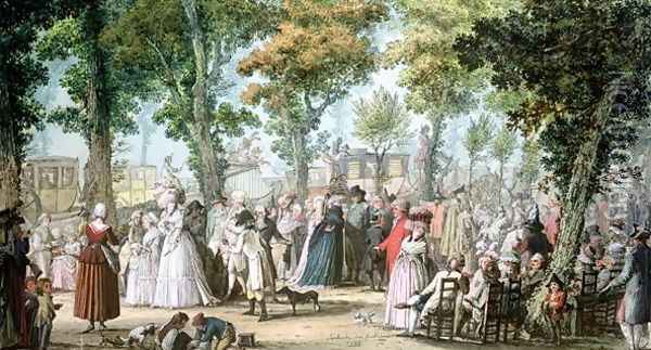 Promenade en Boulevard du Temple, 1788 Oil Painting - Joseph Swebach-Desfontaines