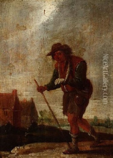 Bettler Vor Dem Dorf Oil Painting - Thomas Van Apshoven