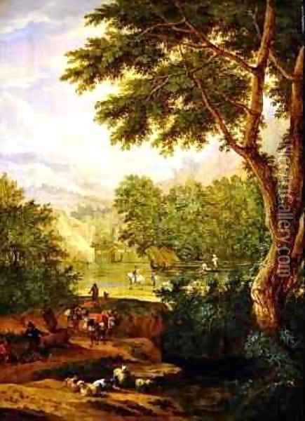 Landscape with travellers Oil Painting - Boudewyns