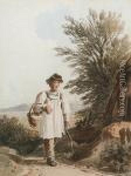 A Young Peasant Boy Oil Painting - John Varley