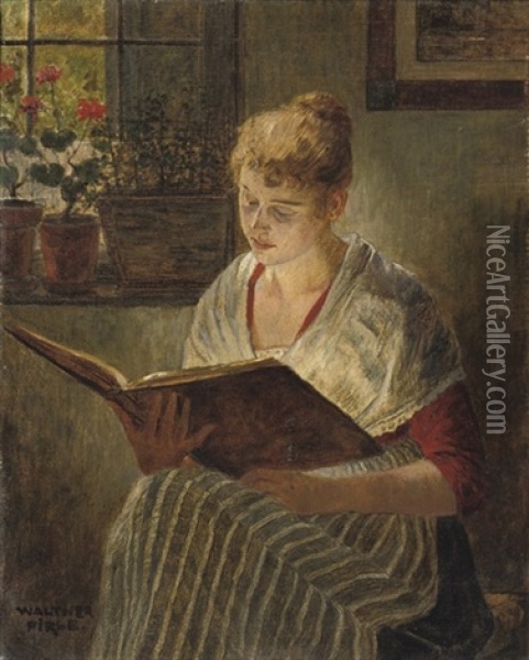 Reading By The Window Oil Painting - Walter Firle