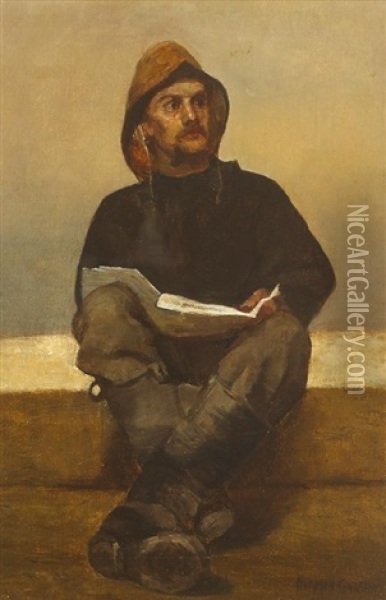A Breton Man Oil Painting - Norman Garstin