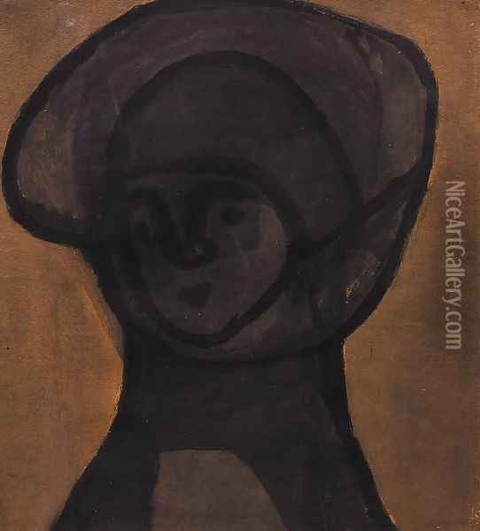 Black Icon 1936 Oil Painting - Lajos Vajda