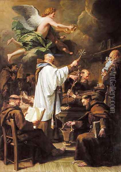 The Death of St Francis Oil Painting - Jean-baptiste Jouvenet