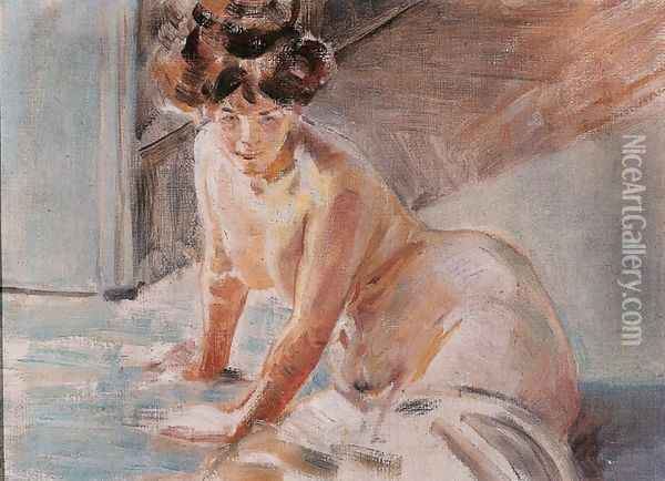 Study of a Female Nude Oil Painting - Jacek Malczewski