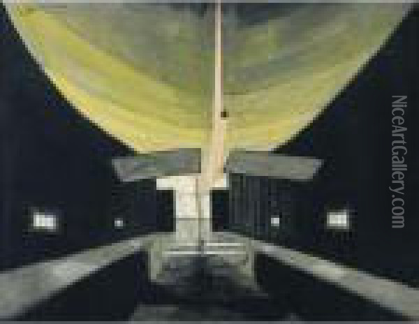 Le Dirigeable Dans Le Hangar Oil Painting - Leon Spilliaert