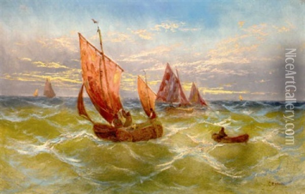 Segelboote Auf Offener See Oil Painting - Charles Warren Eaton