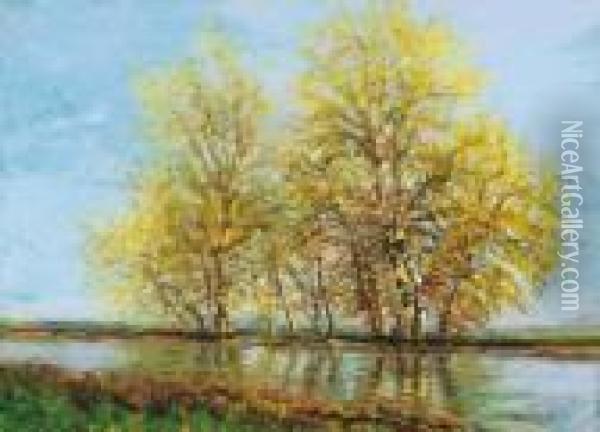 Early Spring (trees By The Water) Oil Painting - Laszlo Mednyanszky