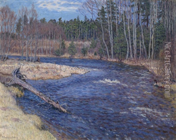Spring Waters Oil Painting - Nikolai Petrovich Bogdanov-Bel'sky