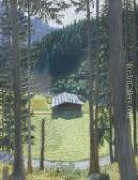 Waldlichtung Bei Adelboden Oil Painting - Waldemar Fink