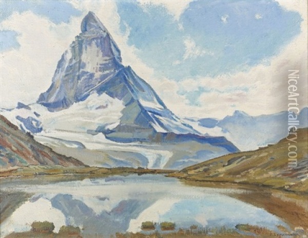 Cervin Et Riffelsee Oil Painting - Charles L'Eplattenier